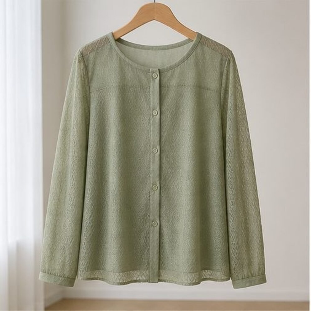 Sage Peplum Top